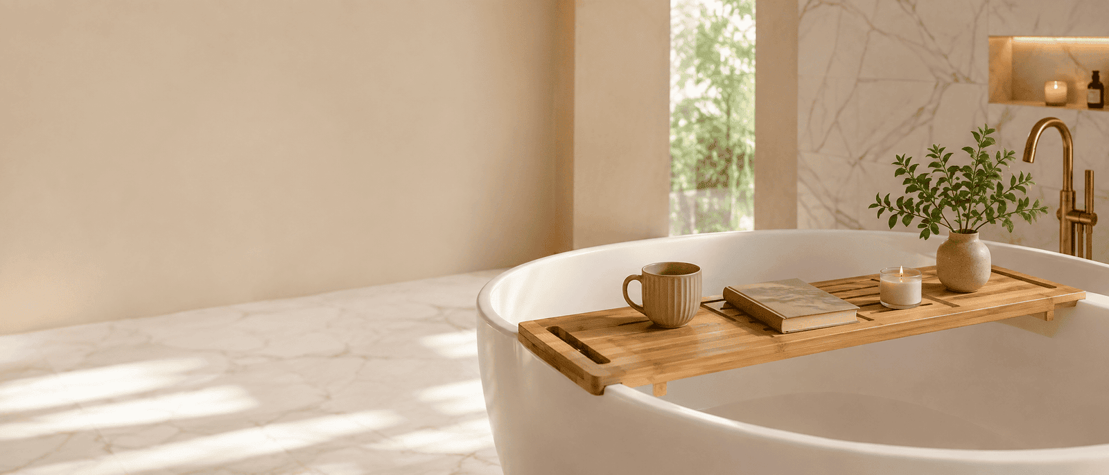 bathtub tray expert styling a bamboo tray for a spa bath