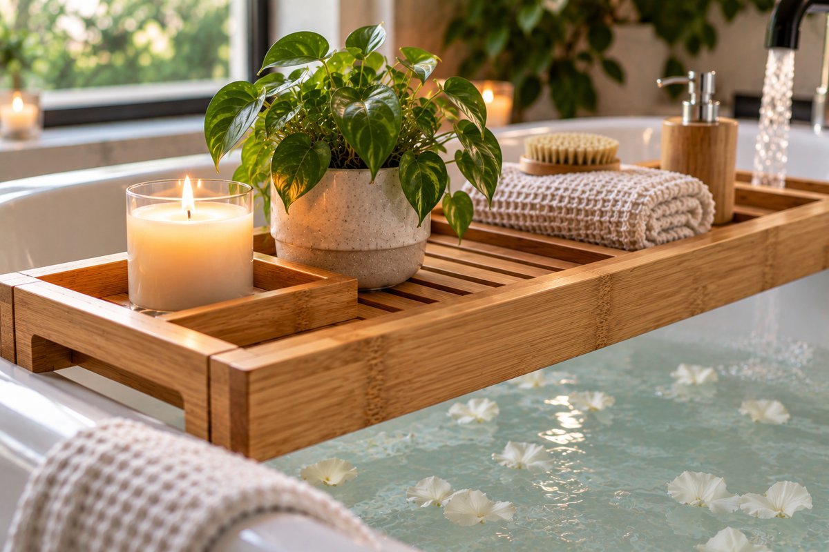 How to keep a bamboo tray dry and clean - Bathtub Tray