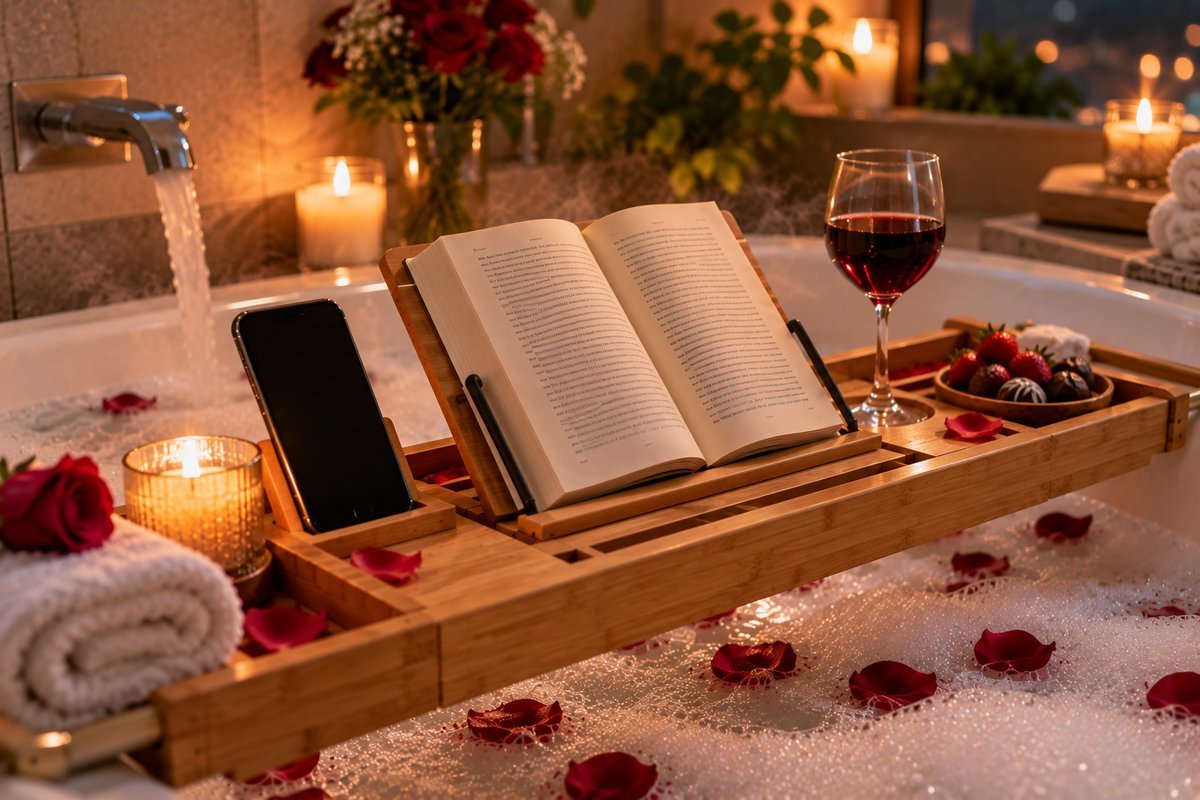 Scents and salts that suit a couple - Bathtub Tray