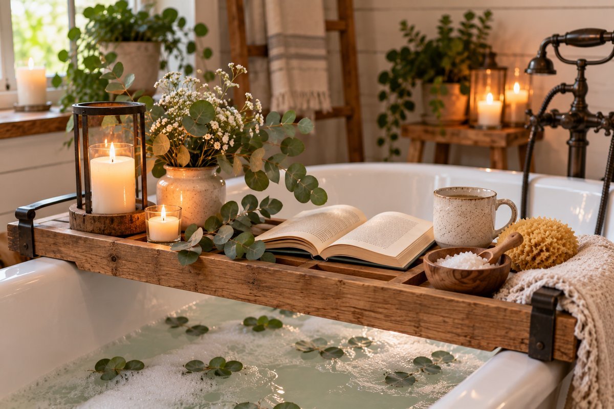farmhouse bath tray