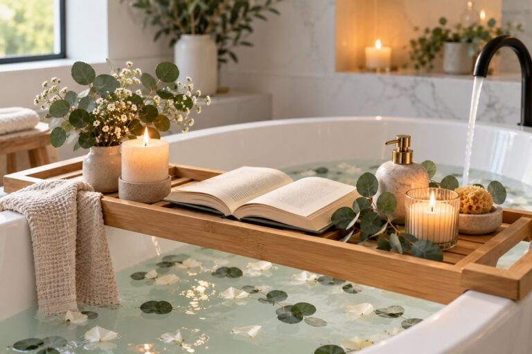 Minimalist and Modern Bath Tray Decor