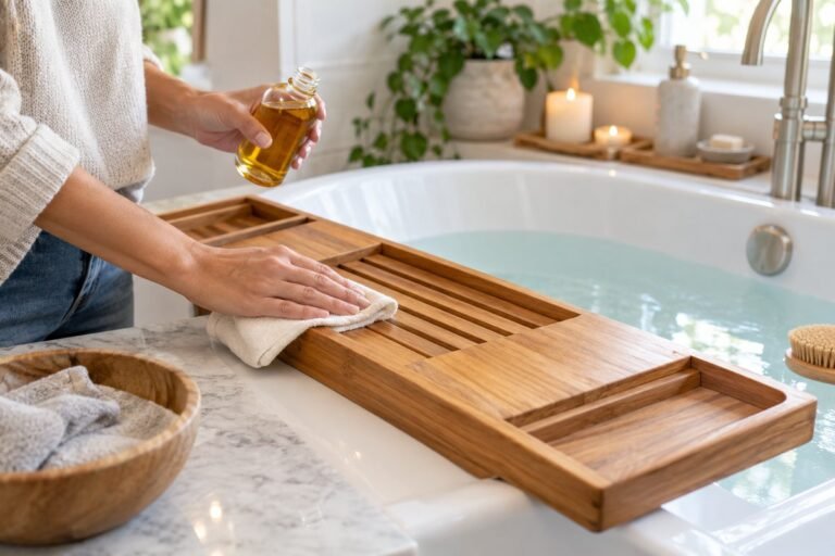 How to Oil and Restore a Teak Bath Caddy